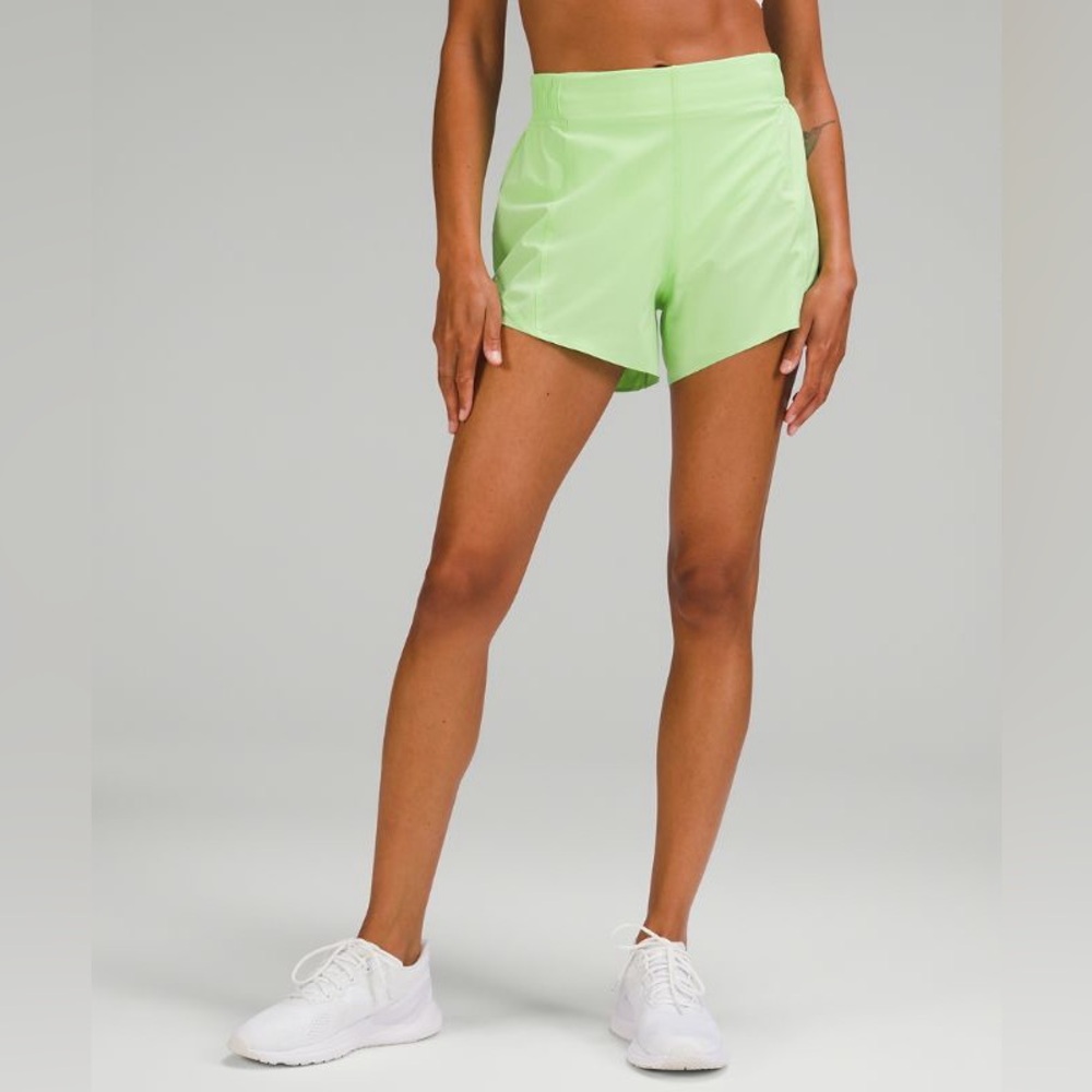 Lululemon Hotty Hot High-Rise Lined Short | Size 8 | Lime Green